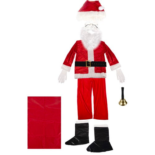 Costum de Mos Craciun, Zola®, marime universala, 7 elemente, imitatie velur Costum de Mos Craciun, Zola®, marime universala, 7 elemente, imitatie velur